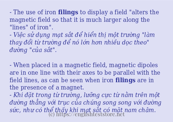 filings câu ví dụ về cách dùng
