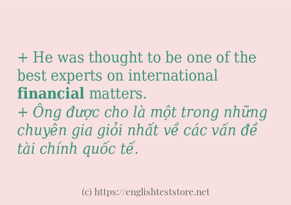 financial các ví dụ và câu điển hình