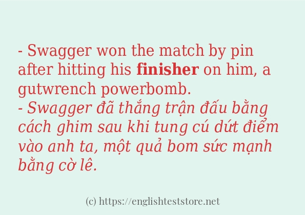 finisher cách dùng và ví dụ trong câu