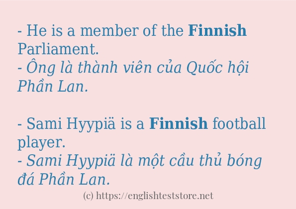 finnish ví dụ và cách sử dụng trong câu