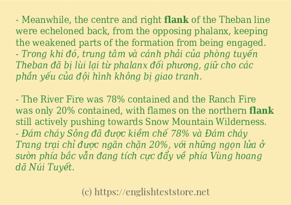 flank câu ví dụ và cách sử dụng