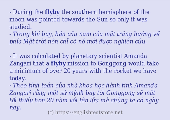flyby sử dụng như thế nào và câu ví dụ