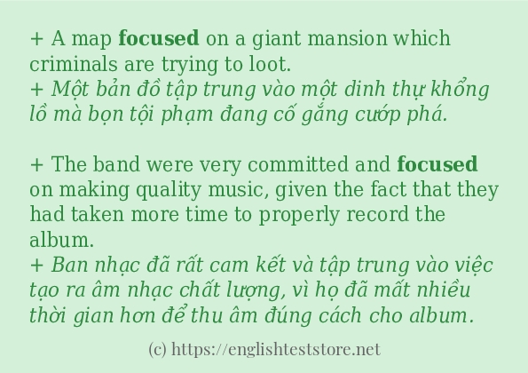 focused câu ví dụ và cách sử dụng