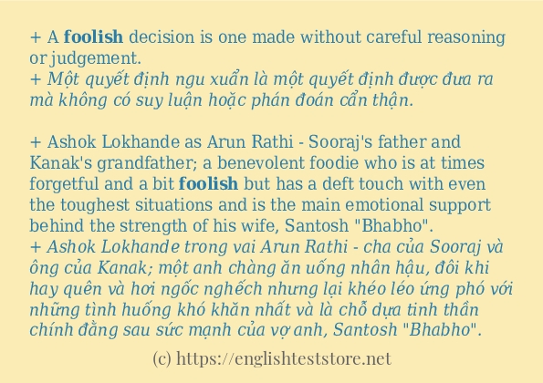 foolish cách dùng trong câu và ví dụ