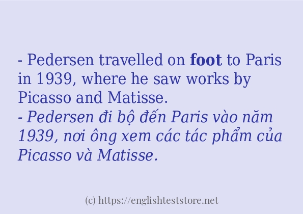 foot cách sử dụng và câu ví dụ
