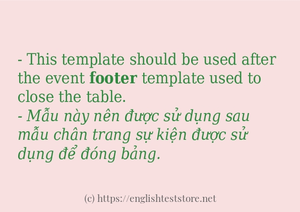 footer cách dùng và câu ví dụ