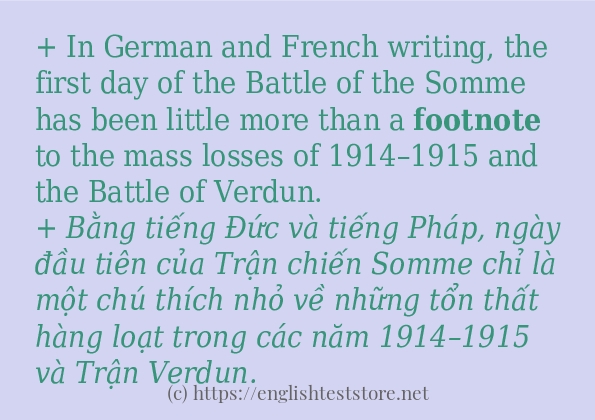 footnote sử dụng thực tế trong câu