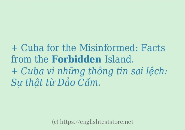 forbidden câu ví dụ về cách dùng