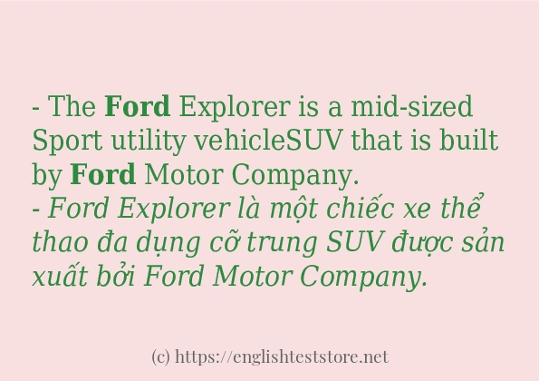 ford cách sử dụng và câu ví dụ