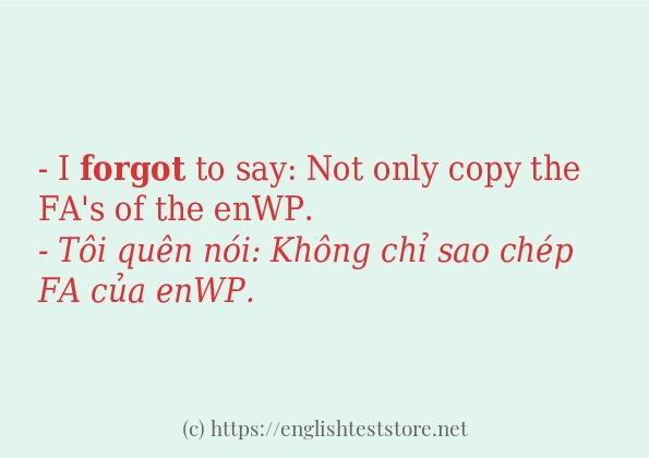 forgot sử dụng như thế nào?