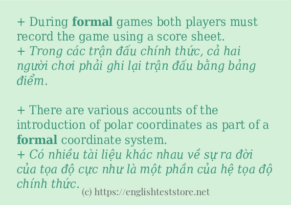 formal ví dụ và cách sử dụng trong câu formal ví dụ và cách sử dụng trong câu