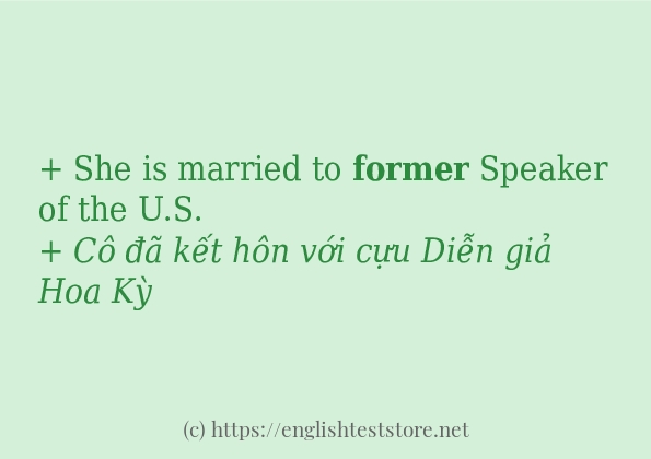 former áp dụng trong câu và ví dụ
