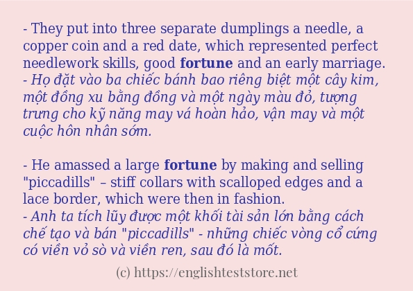 fortune cách dùng và câu ví dụ