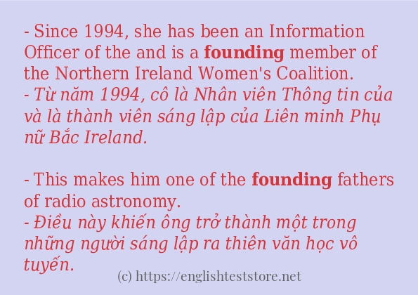 founding ví dụ và cách sử dụng trong câu