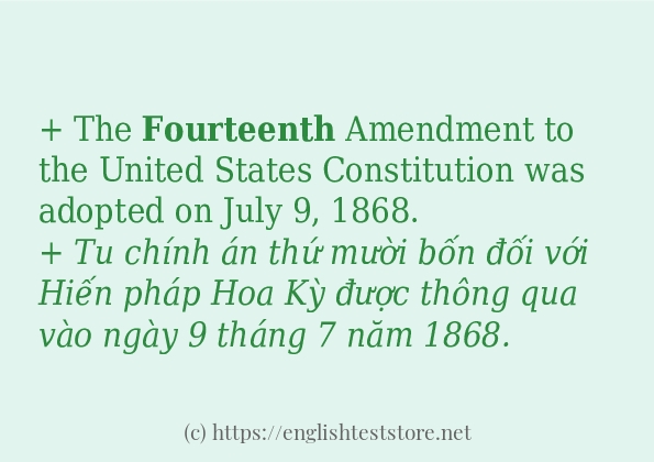 fourteenth câu ví dụ và cách sử dụng