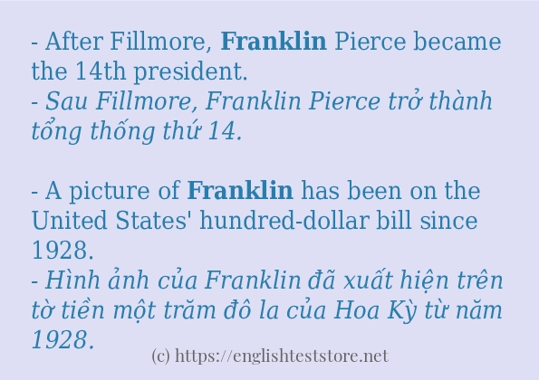 franklin câu ví dụ và cách dùng