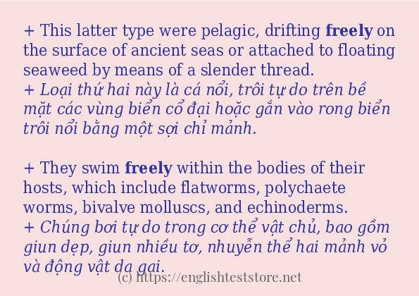 freely ví dụ và cách sử dụng trong câu
