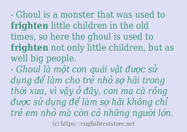 frighten dùng như thế nào?