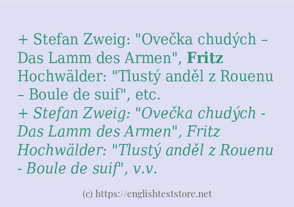 fritz các ví dụ và câu điển hình