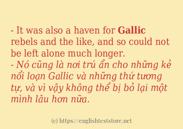 gallic cách dùng và ví dụ trong câu