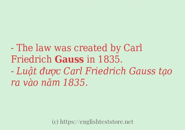 gauss cách dùng trong câu và ví dụ