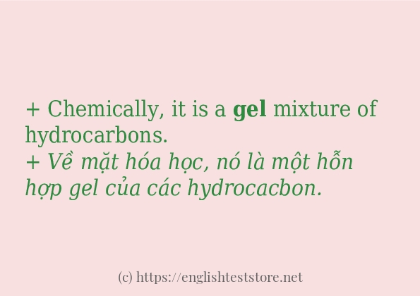 gel cách dùng và câu ví dụ gel cách dùng và câu ví dụ