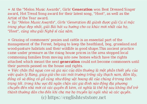 generation cách dùng và câu ví dụ