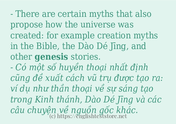 genesis cách dùng và ví dụ trong câu