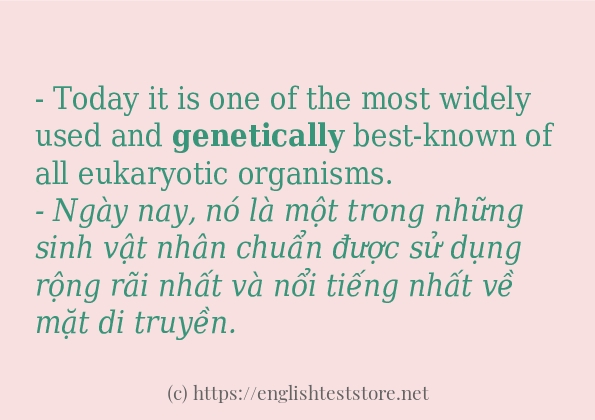 genetically ví dụ và cách sử dụng trong câu