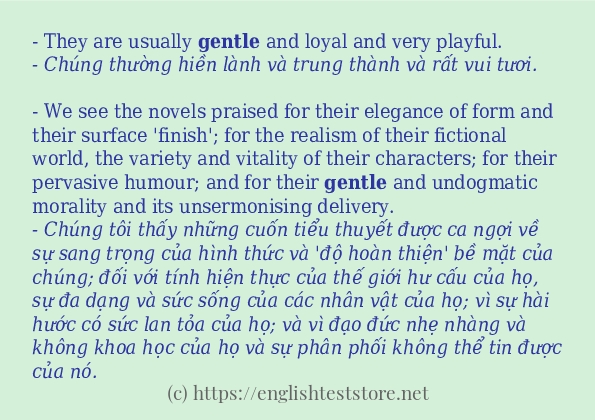 gentle cách dùng và ví dụ trong câu