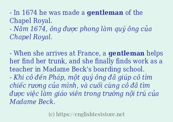 gentleman ví dụ cách dùng trong câu