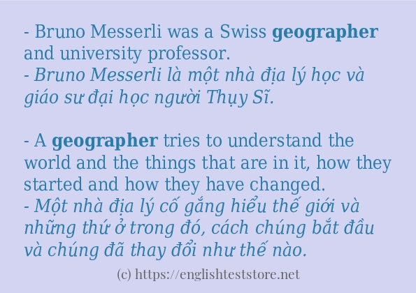geographer các ví dụ và câu điển hình
