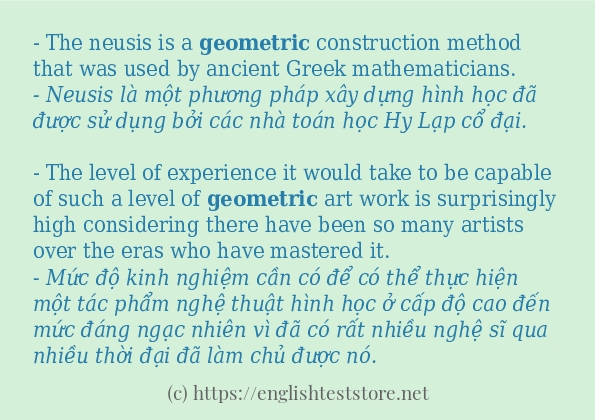 geometric sử dụng như thế nào và câu ví dụ