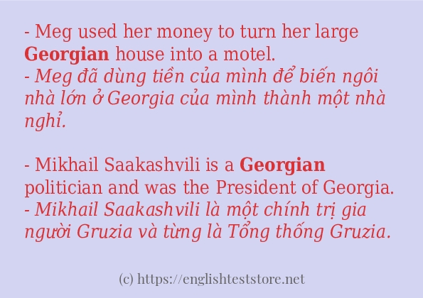 georgian câu ví dụ và cách dùng