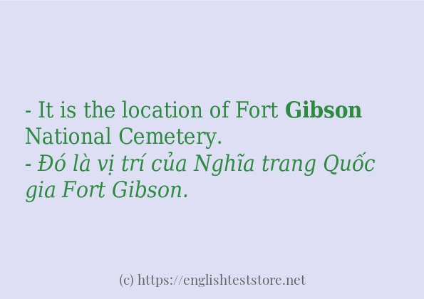 gibson cách dùng và câu ví dụ