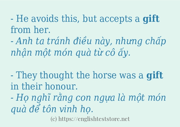 gift các ví dụ và câu điển hình