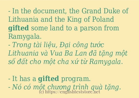 gifted sử dụng thực tế trong câu