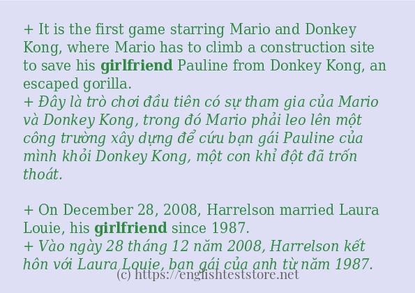 girlfriend câu ví dụ và cách sử dụng girlfriend câu ví dụ và cách sử dụng