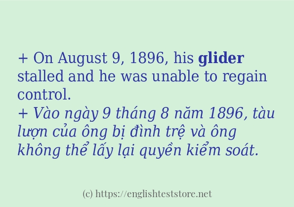 glider câu ví dụ về cách dùng