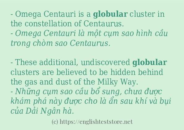 globular sử dụng thực tế trong câu