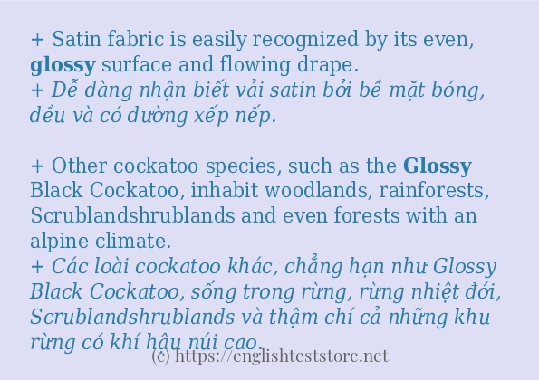 glossy các ví dụ và câu điển hình