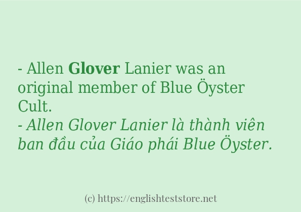glover các ví dụ và câu điển hình