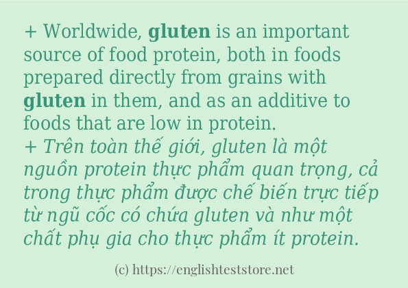 gluten cách sử dụng và câu ví dụ gluten cách sử dụng và câu ví dụ