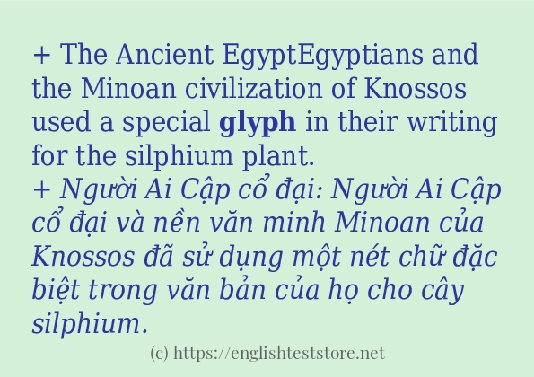 glyph ví dụ và cách sử dụng trong câu