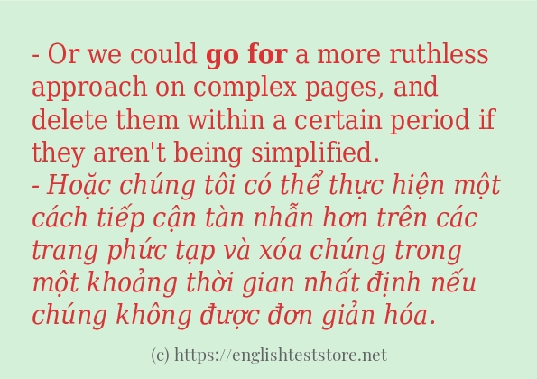 go for ví dụ cách dùng trong câu