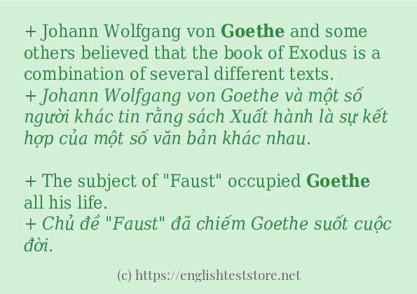 goethe cách dùng và ví dụ trong câu