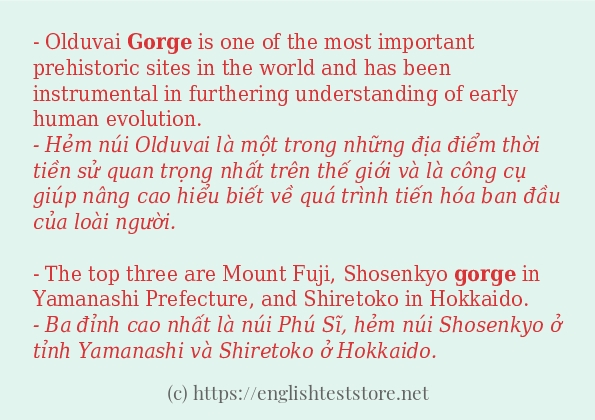 gorge cách sử dụng và câu ví dụ