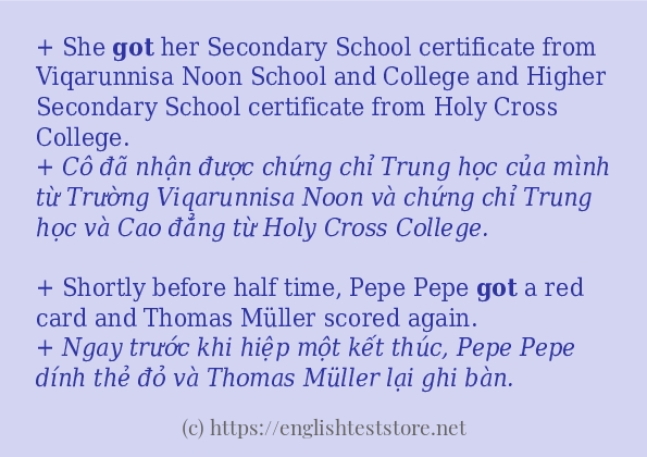 got cách dùng và câu ví dụ