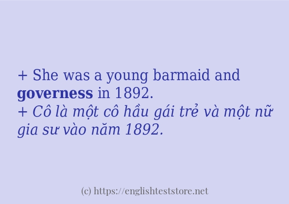 governess các cách dùng và câu ví dụ