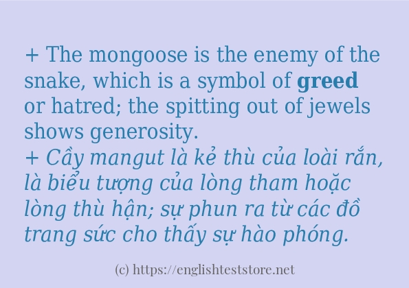 greed áp dụng trong câu và ví dụ